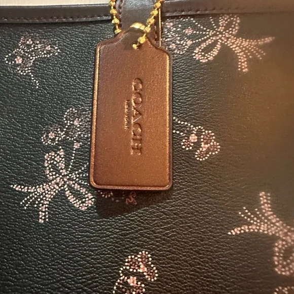 Coach Black Floral Tote Bag + Scarf - Picture 7 of 9